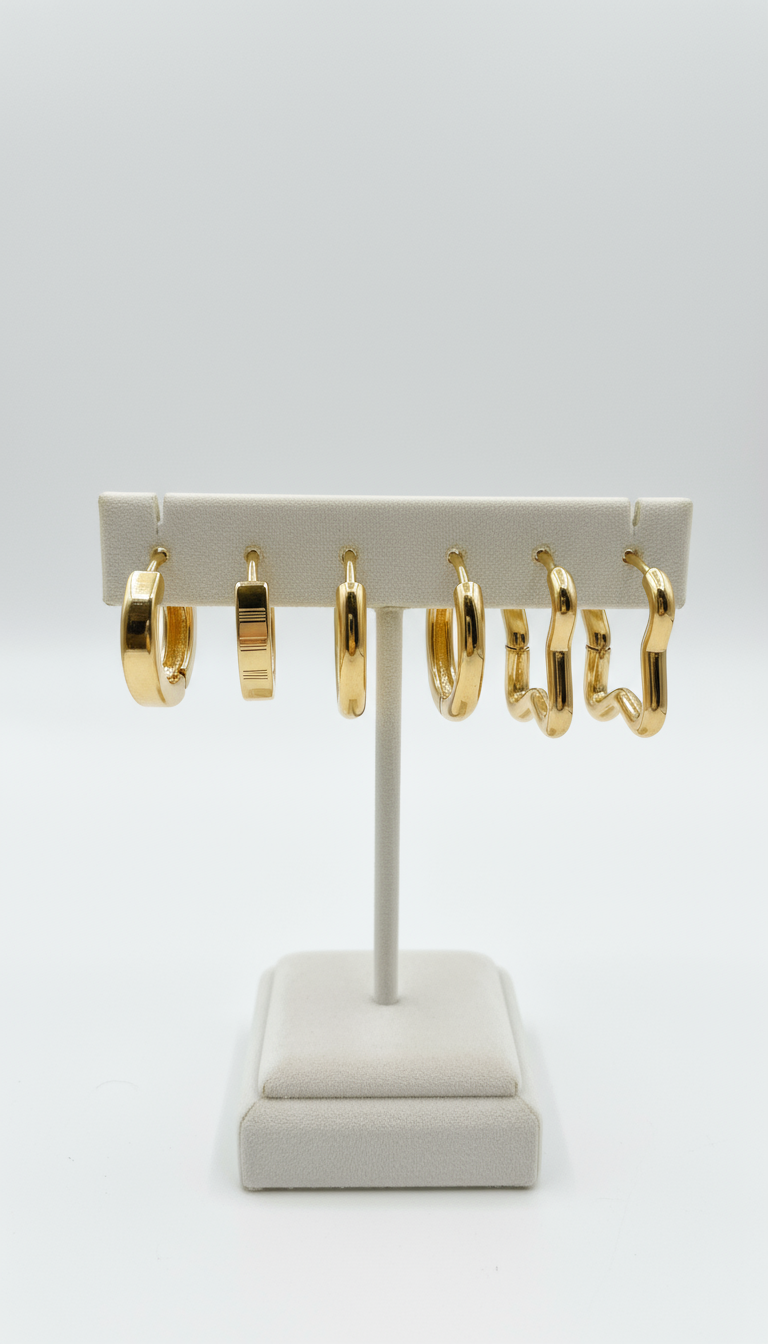 STAR HOOPS - SET OF THREE