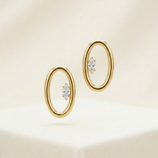 BIG CIRCLE CRYSTAL earring