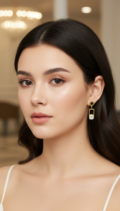 Black square Earrings
